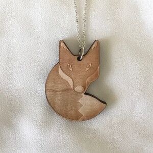 Wood Fox Necklace